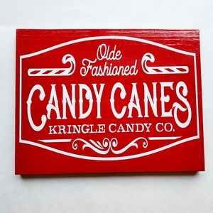 9x12 Candy Cane Christmas Sign Decor